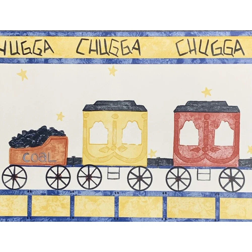 Children Chugga Chugga Chugga Choo Choo Train Nursery Room Kids Wallpaper Border